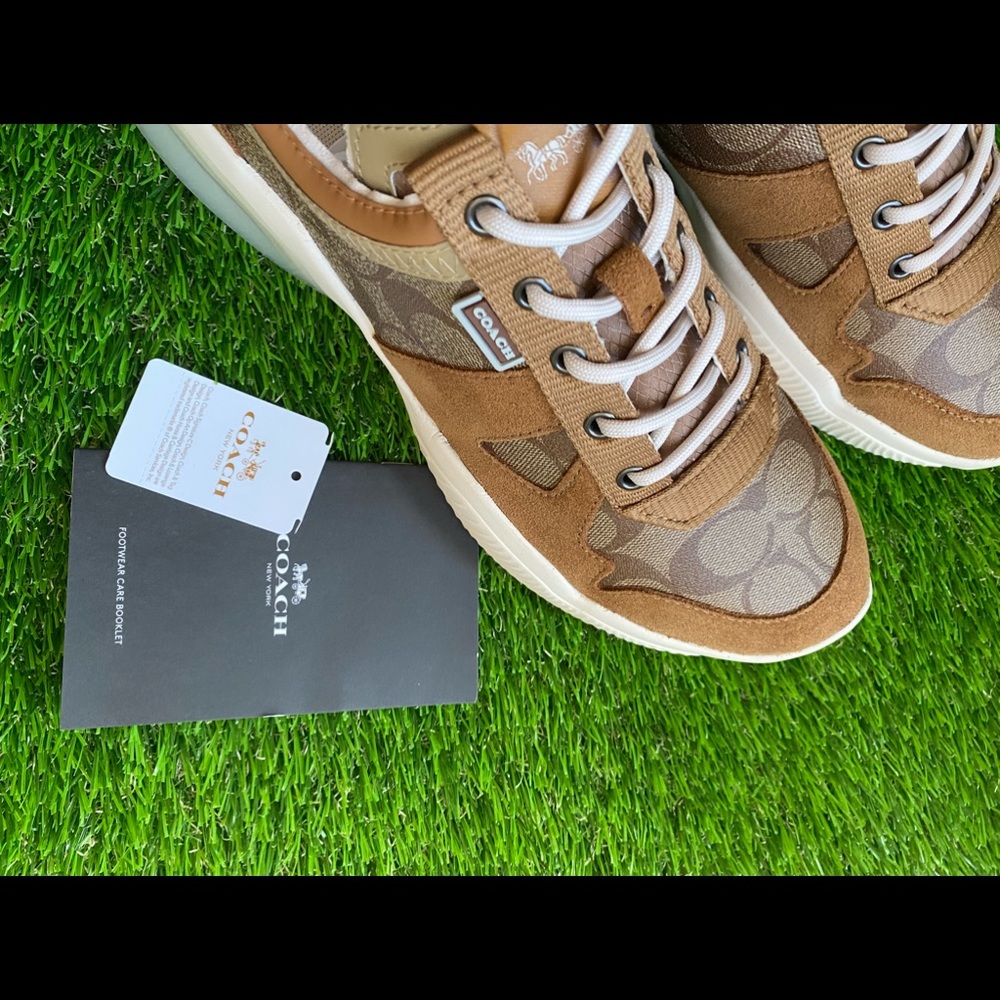 Coach Citysole Runner Sneakers, Sizes 8, 9, and 10. Color-Khaki Light Saddle - Picture 9 of 14